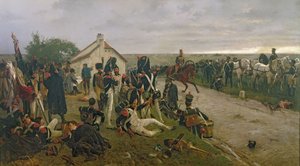 ウォータールーの戦いの朝：フランス人はナポレオンの命令を待っていました、1876